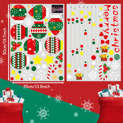 Christmas Window Clings with Snowflakes Ornaments Gift Pattern
