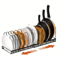Retractable Pan Lid Rack Expandable Pot And Pan Organizers Rack