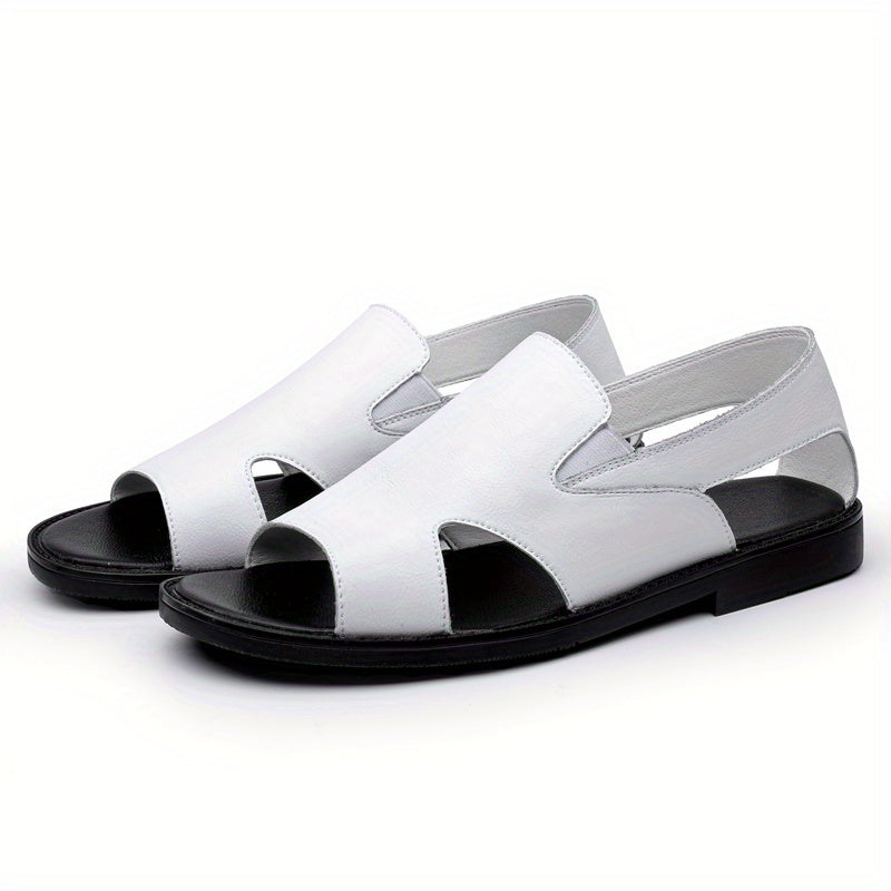 Men's Open Toe Leather Sandals Lightweight Non Slip Sandals