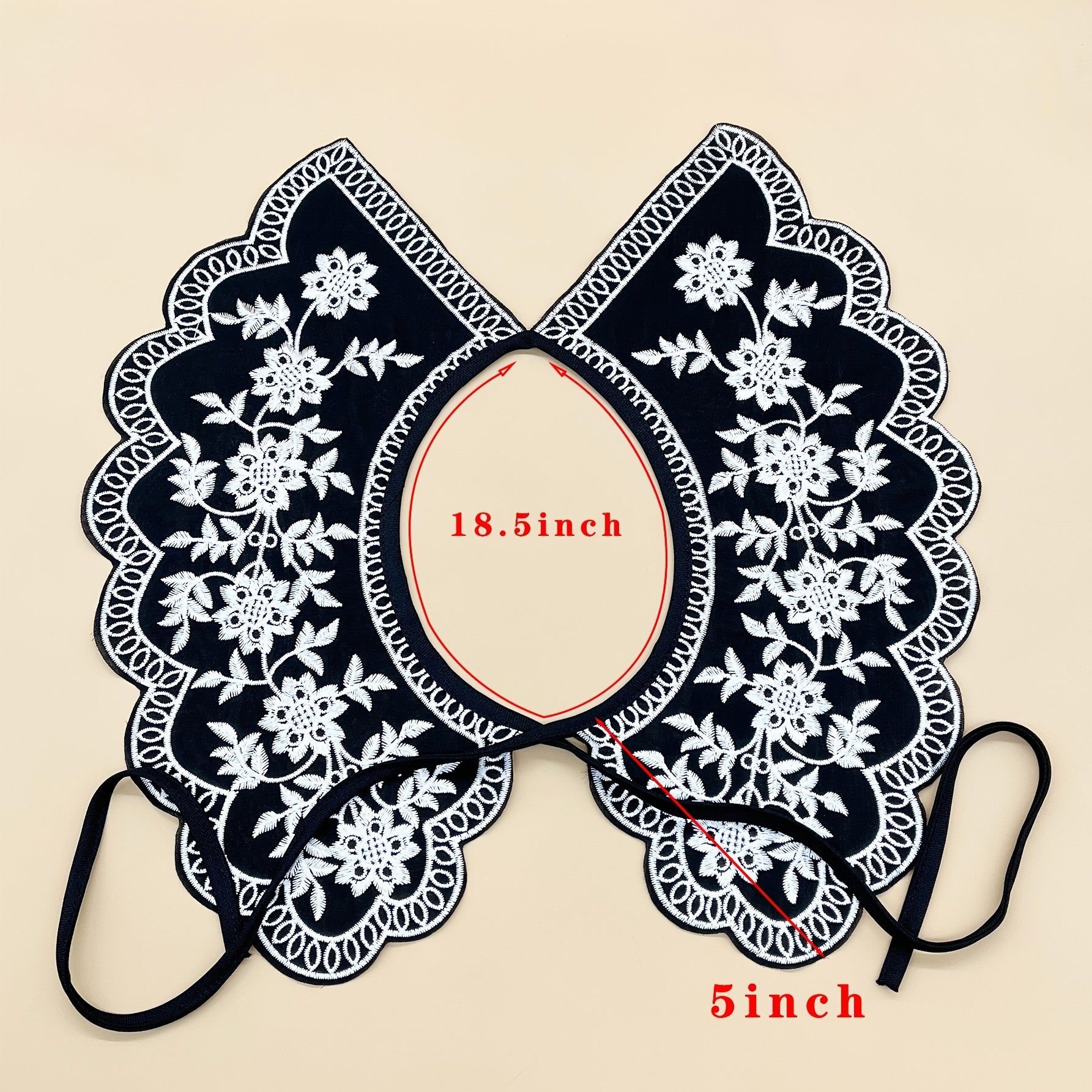 Embroidery Tie up Shoulder False Collar Classic Beauty Dickey Collar