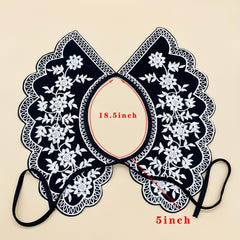 Embroidery Tie up Shoulder False Collar Classic Beauty Dickey Collar