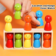 Wood Matching Memory Game - 12 Wooden Puppets Board Game