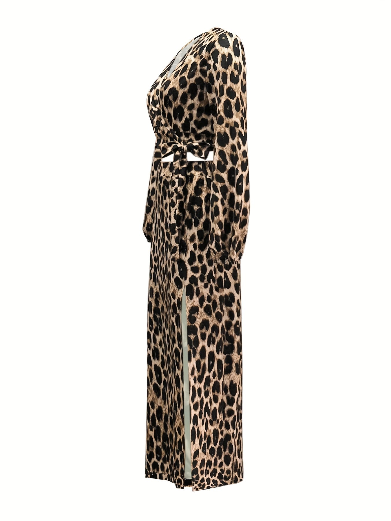 Leopard Print Two Piece Set Crop Top & Maxi Skirt Outfit