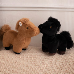 Soft Plush Pony Doll Realistic Horse Stuffed Animal Cuddly Gift Brown S