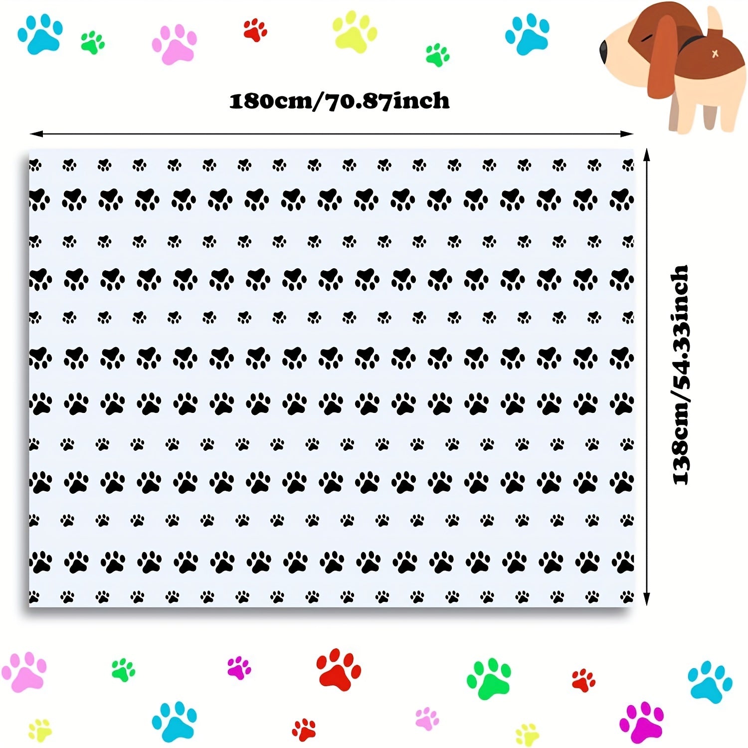 Dog Footprints And Paws Party Tablecloth