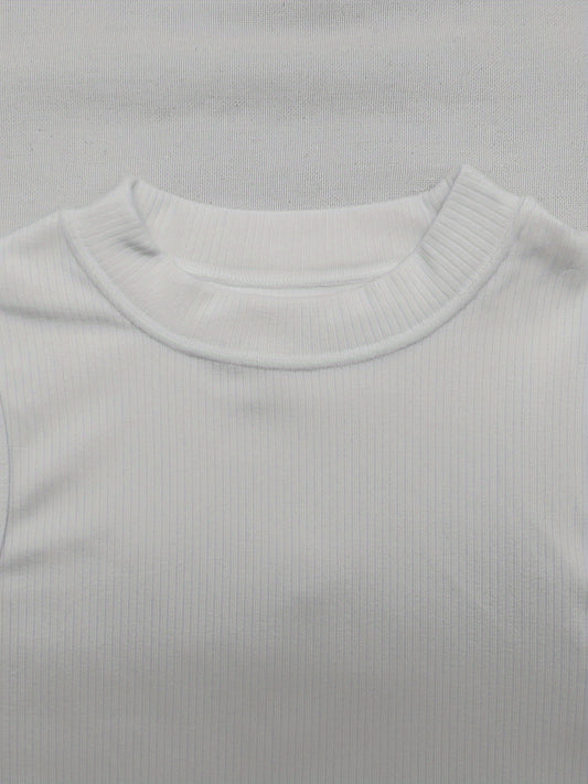 2pcs Ribbed Tank Tops Crew Neck Sleeveless Women's Lingerie