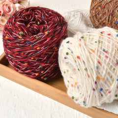 2pcs Rainbow Sugar Mohair Bean Thread Scarf Hand Mixed Thread DIY Knitting Croch