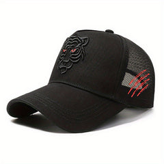 Tiger Embroidery Baseball Cap with Extended Brim
