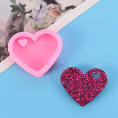 Heart Pendant Keychain Silicone Mold for DIY Jewelry