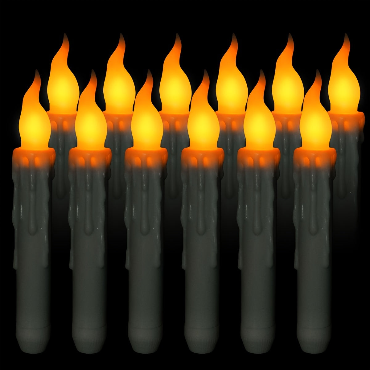 Christmas Candles 6pcs LED Long Pole Tapered Electronic Candle Wax
