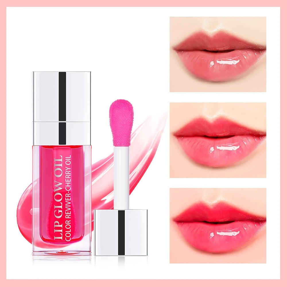 Hydrating Lip Glow Plumping Lip Tint with Glitter Shine Primer