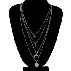 Bohemian Style Moon Golden Multilayer Necklace