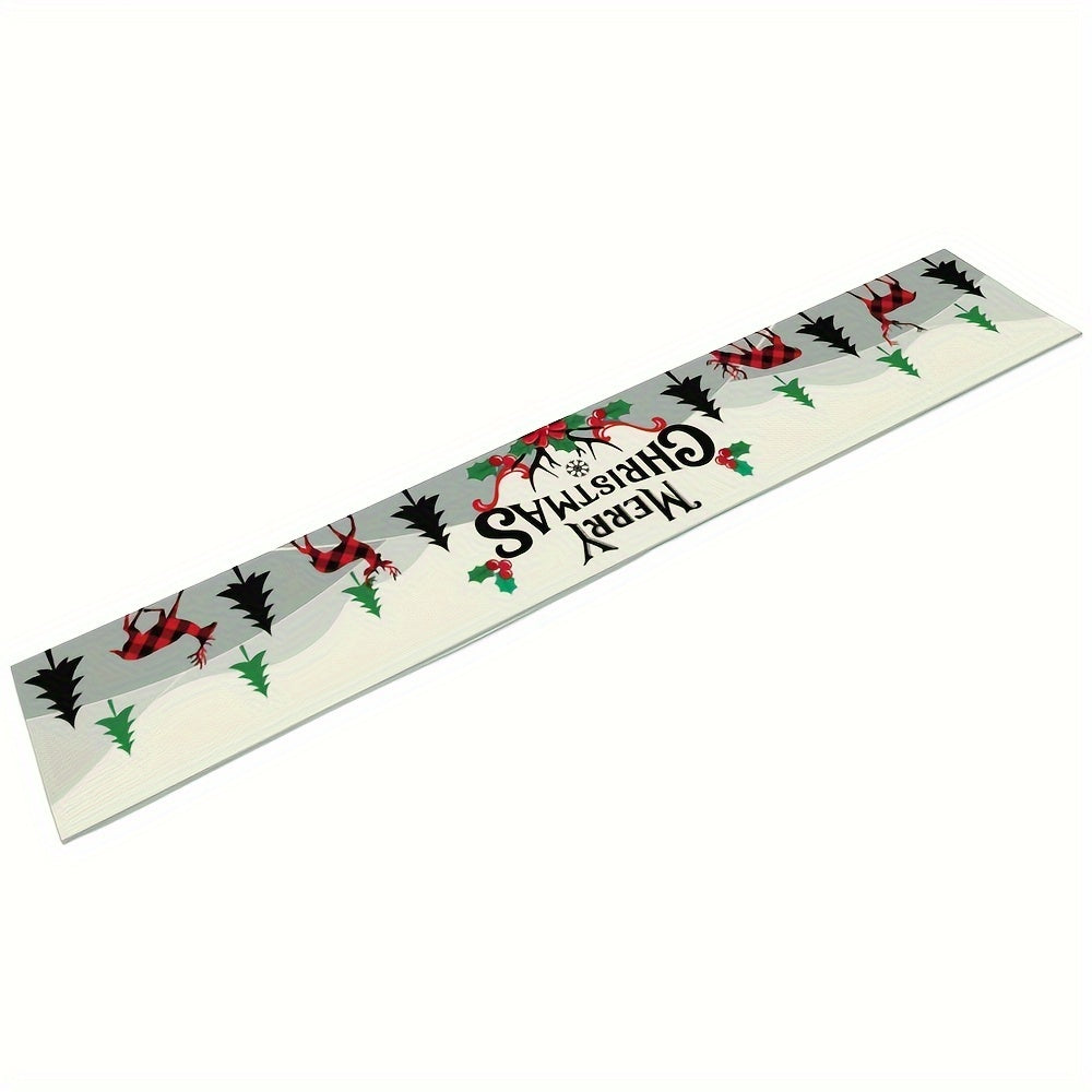 Christmas Linen Table Mat Runner for Indoor/Outdoor Decoration