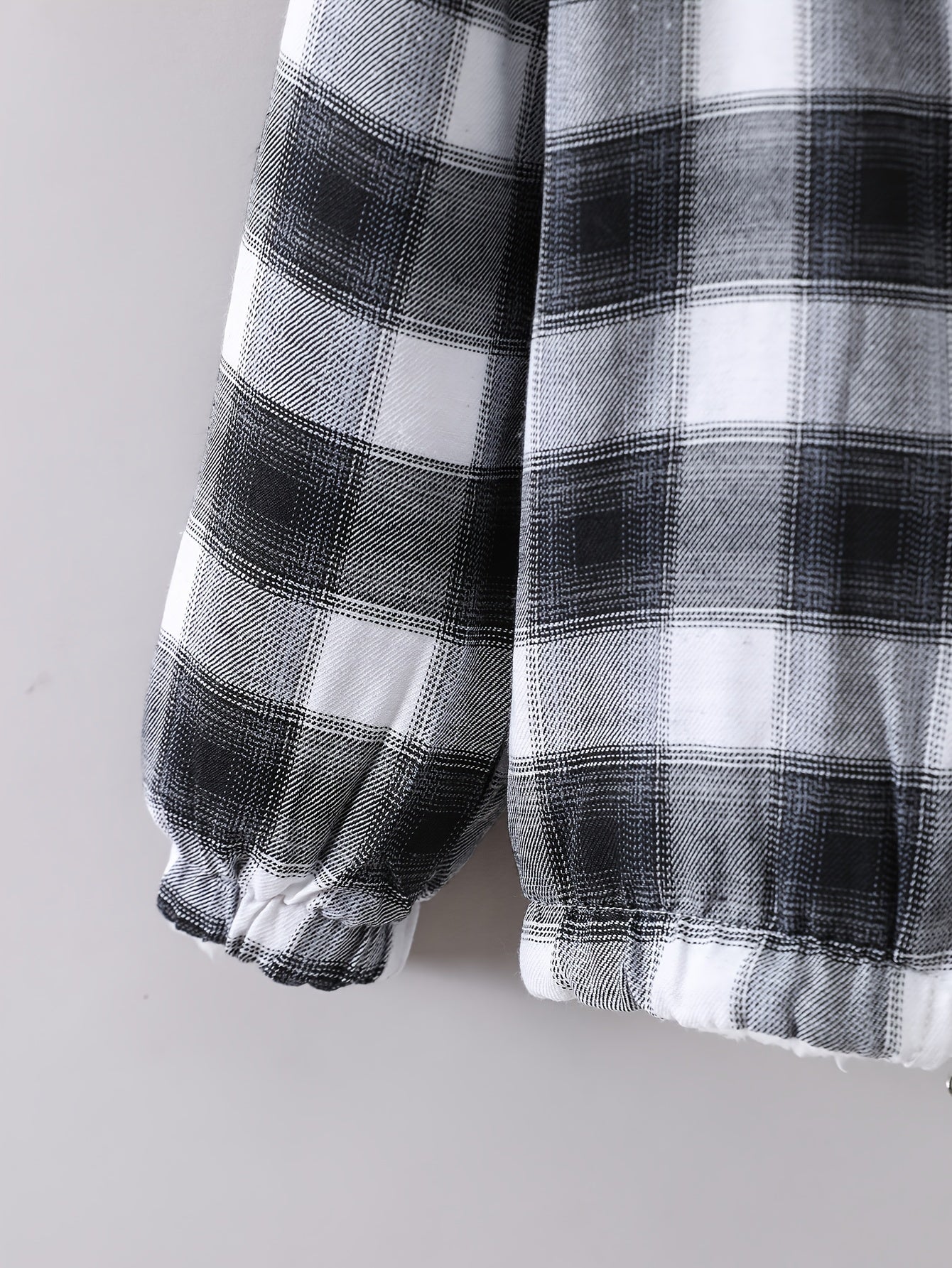 Boys Plaid Hooded Fleece Zip Up Jacket