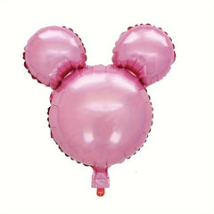 16pcs Mouse Head Birthday Balloons 18' Mouse Aluminum Foil Balloon Pink Balloons