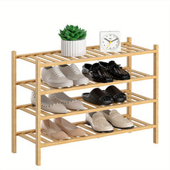 4 Tier Bamboo Shoe Rack Storage Shelf