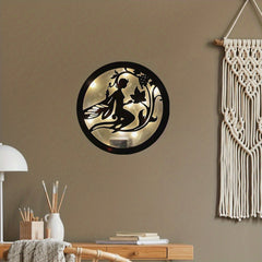 Kids Room LED Wall Clock Wooden Sign Hanging Decoration