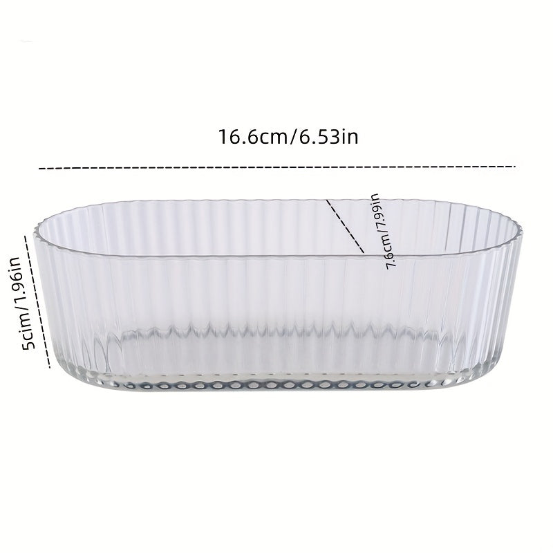 Small Fresh Striped Glass Fruit Bowl Snack Plate Marine Storage Bowl