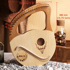 Beginner 24 String Lyre Harp Portable & Easy to Learn