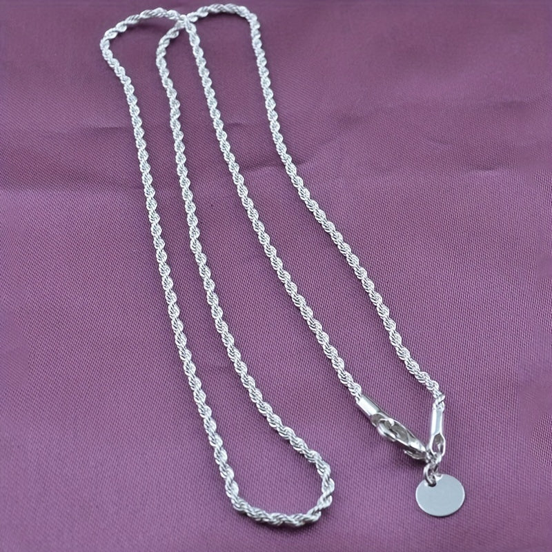 Silver Twist Rope Chain Necklace Women's DIY Necklace
