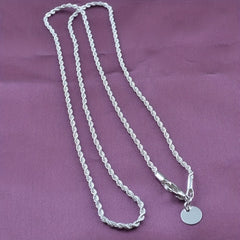 Silver Twist Rope Chain Necklace Women's DIY Necklace