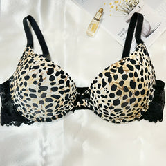 Leopard Print Push Up Bra Women's Lingerie