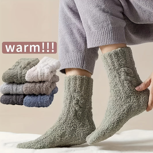 Men's Warm Crew Socks Thick Fluffy Sweat Wicking Winter Socks