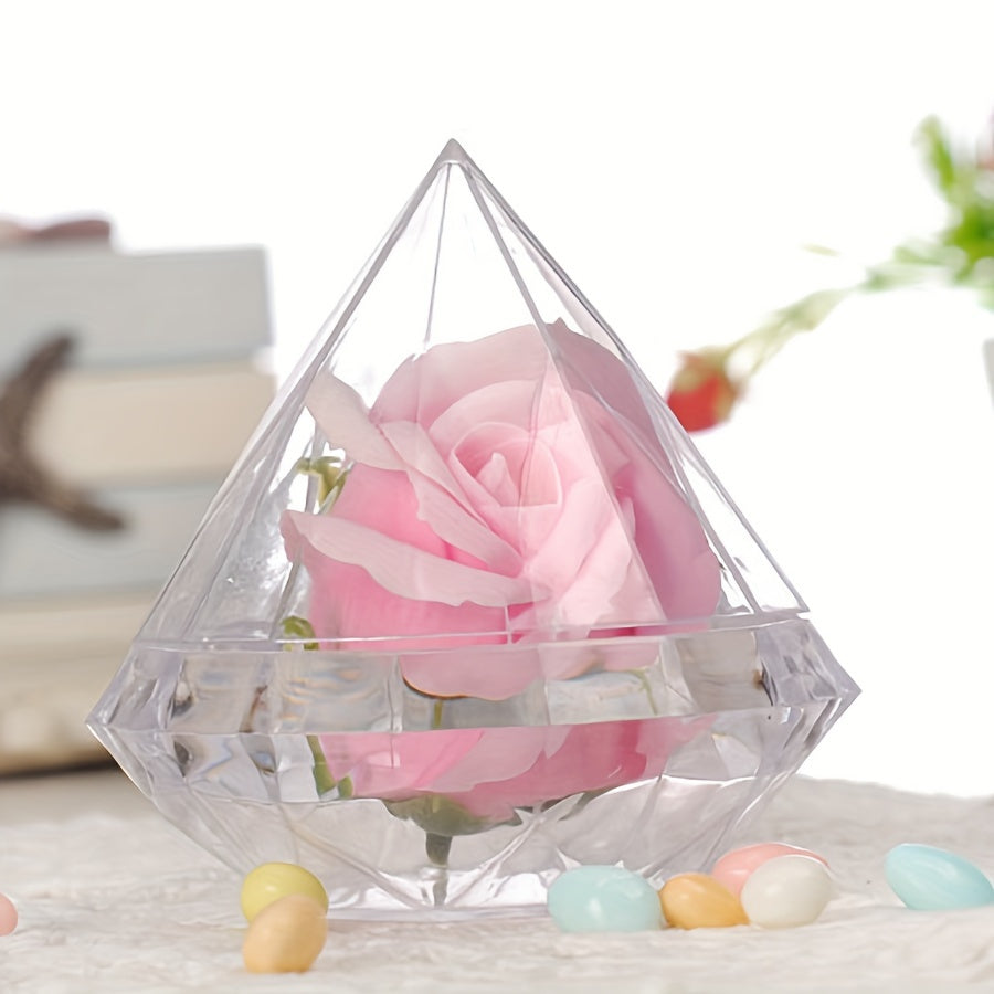 6pcs Artificial Diamond Plastic Boxes Packaging Box for Christmas Decoration