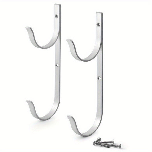 Aluminium Pool Pole Hangers 2 Pack with 4 Nails