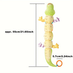 Green Crocodile Music Crinkle Rattles Sensory Toy for Infants Tummy Time