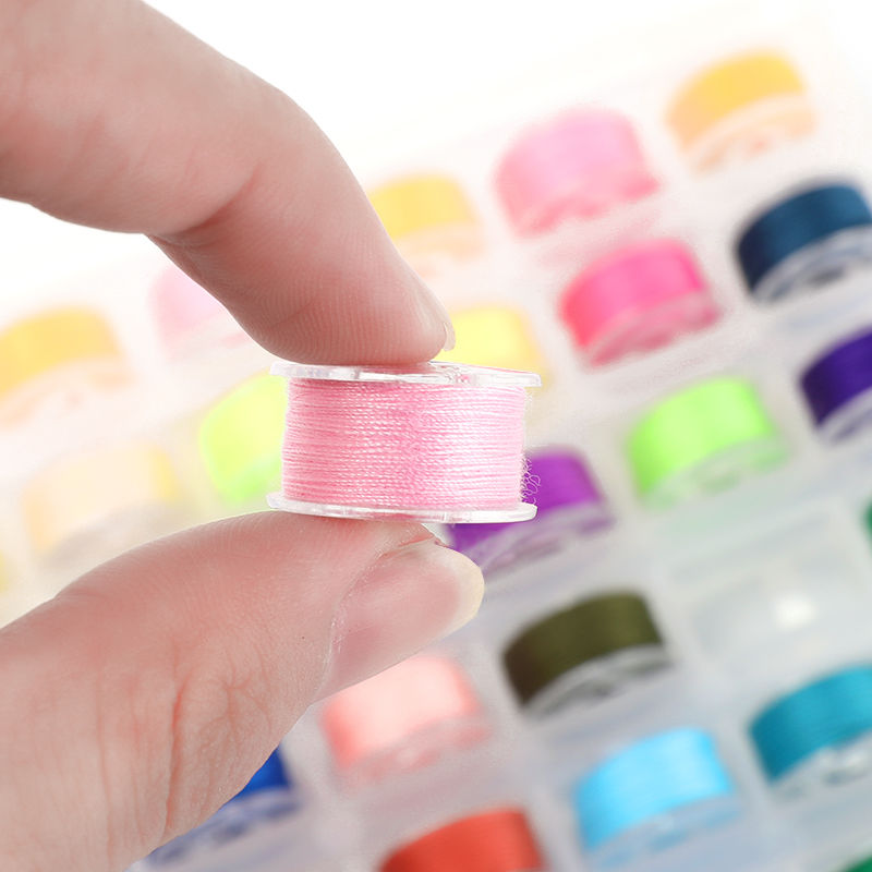 Colorful Bobbins and Sewing Thread with Case
