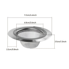 2pcs Kitchen Sink Filter Net Stainless Steel Large Universal 4.4in 1.3in