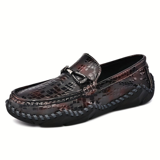 Women's Metal Buckle Flat Loafers Soft Sole Slip-On Shoes