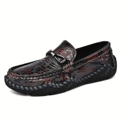 Women's Metal Buckle Flat Loafers Soft Sole Slip-On Shoes