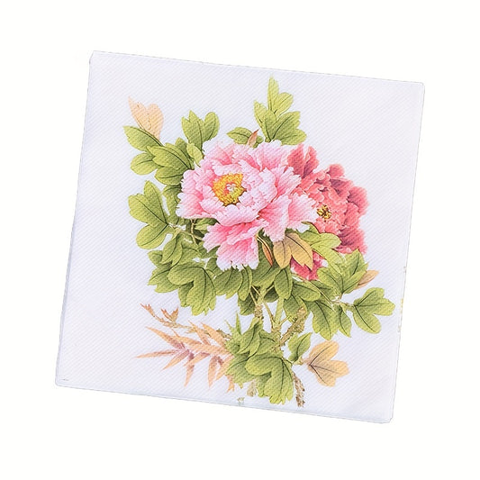 20pcs Peony Flower Disposable Napkins for Wedding Party Supplies