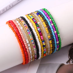 10pcs Bohemian Rice Bead Bracelet Anklet Girl's Gift