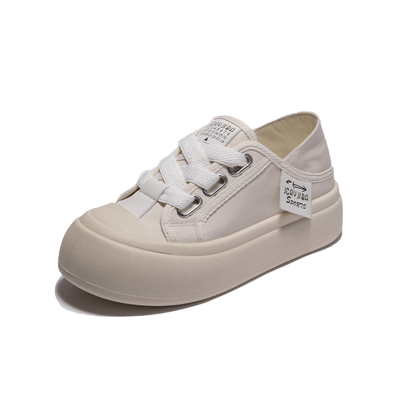 Women's Big Toe Canvas Shoes Casual Lace Up Outdoor Platform Shoes