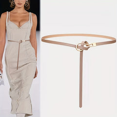 Thin Leather Belt Casual Dress Belt Classic Waistband for Women