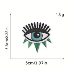 9pcs Devil's Eye Iron On Patches For Men Sew On Embroidered Applique