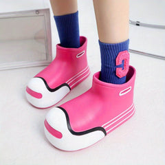 Kids Waterproof Non Slip Rain Boots Mixed Middle Top Outdoor All Seasons
