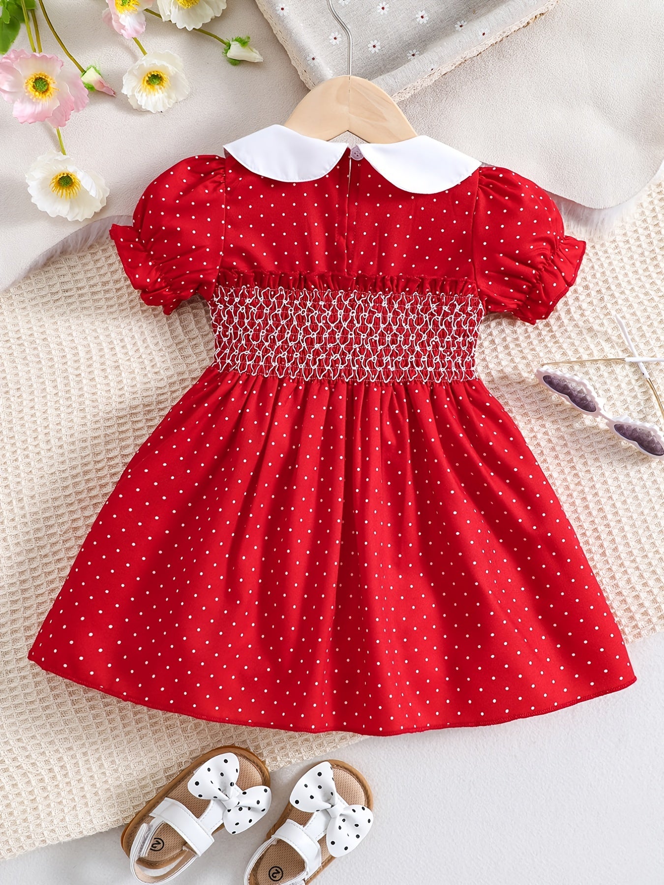 Polka Dot Puff Sleeve Dress for Girls