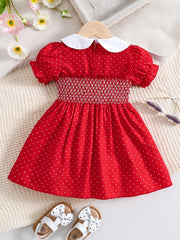 Polka Dot Puff Sleeve Dress for Girls