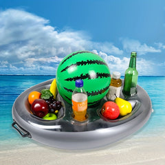 Inflatable Salad Fruit Plate Ice Bucket Floating Bar Pool
