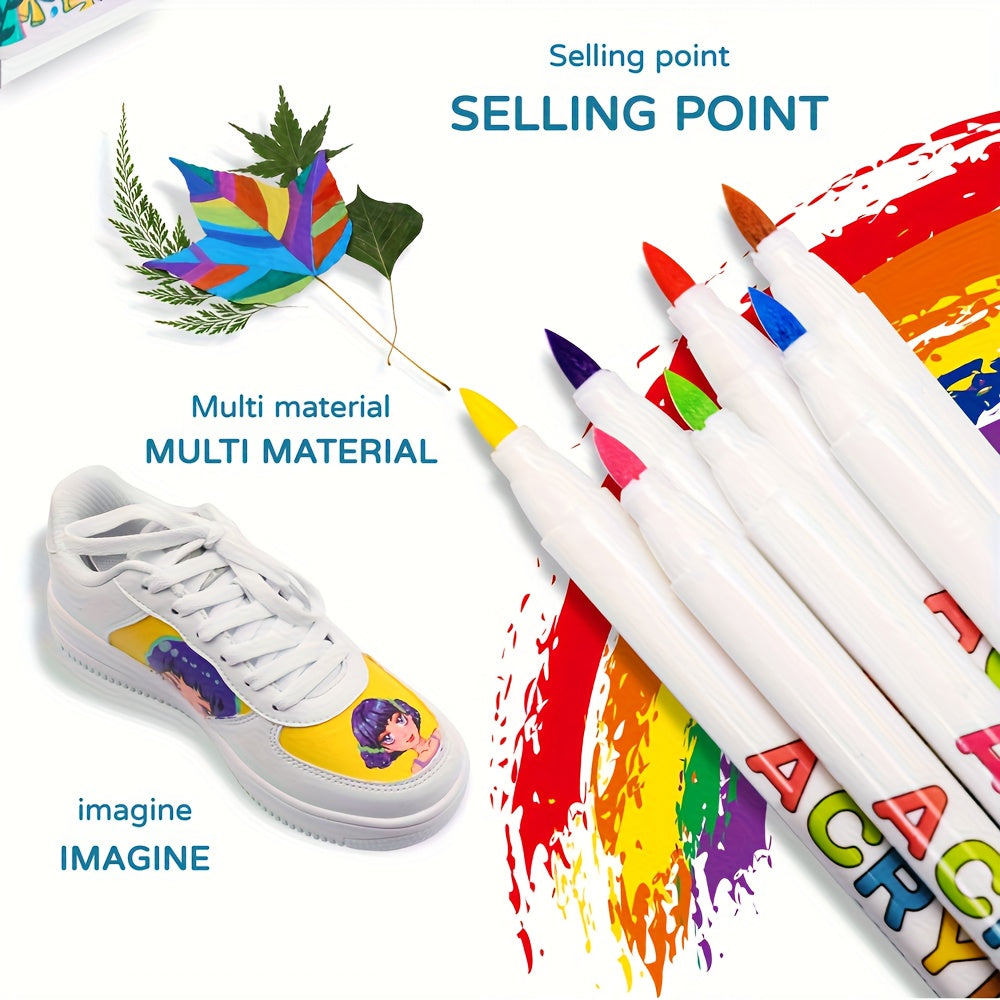 18 Pastel Acrylic Cartoon Doodle Marker Set Strong Coverage