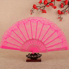 European Vintage Lace Fan Summer Orchid Fan