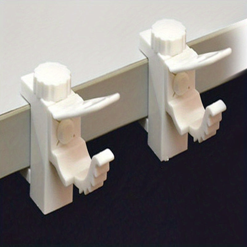 2pcs Curtain Rods Bracket Hanger Hooks - Wall Organizer for Home