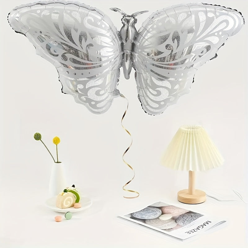 5pcs Silvery Butterfly Balloon Wedding Birthday Decor