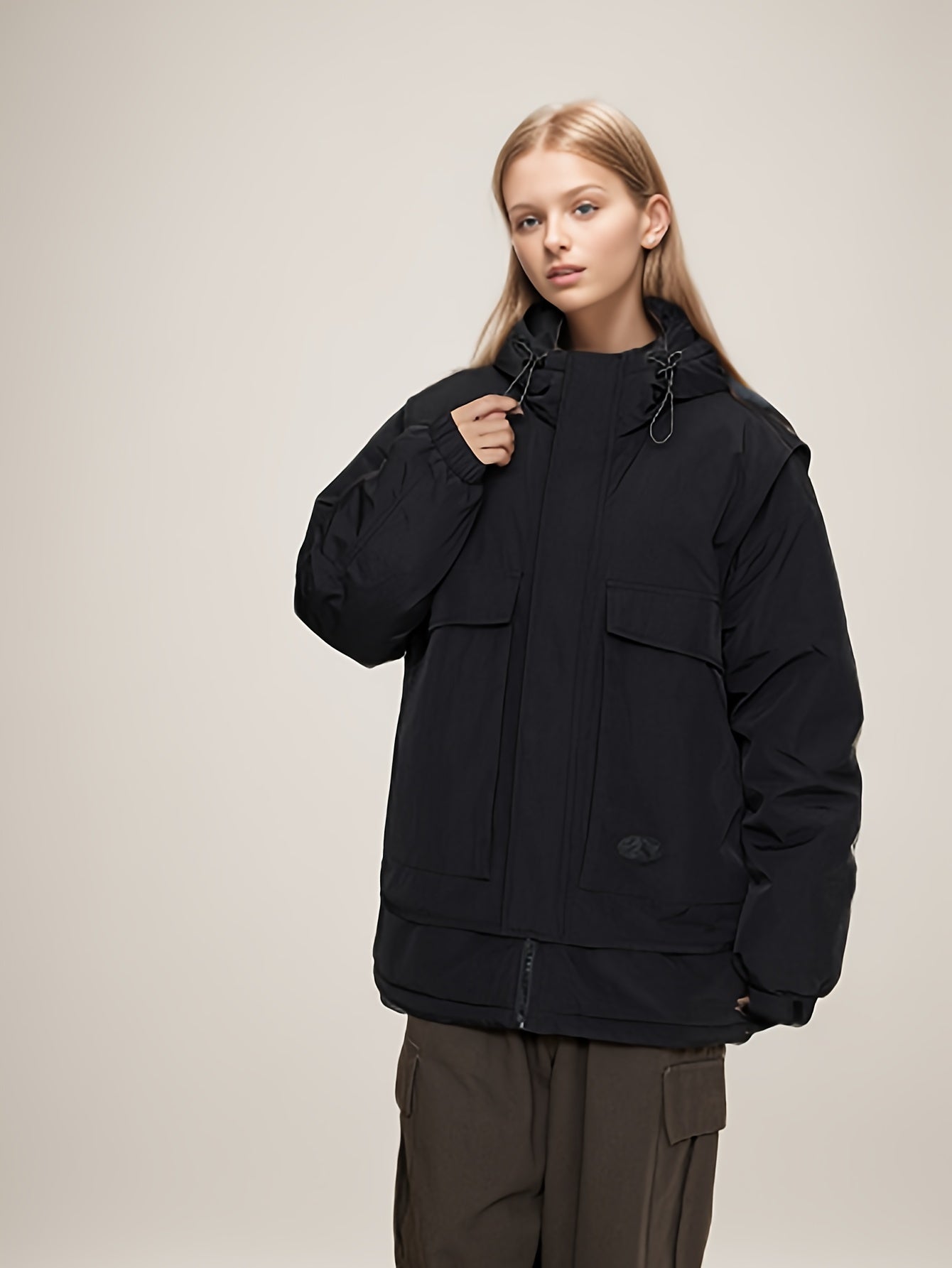 Warm Hooded Puffer Jacket for Winter Outdoor Sports