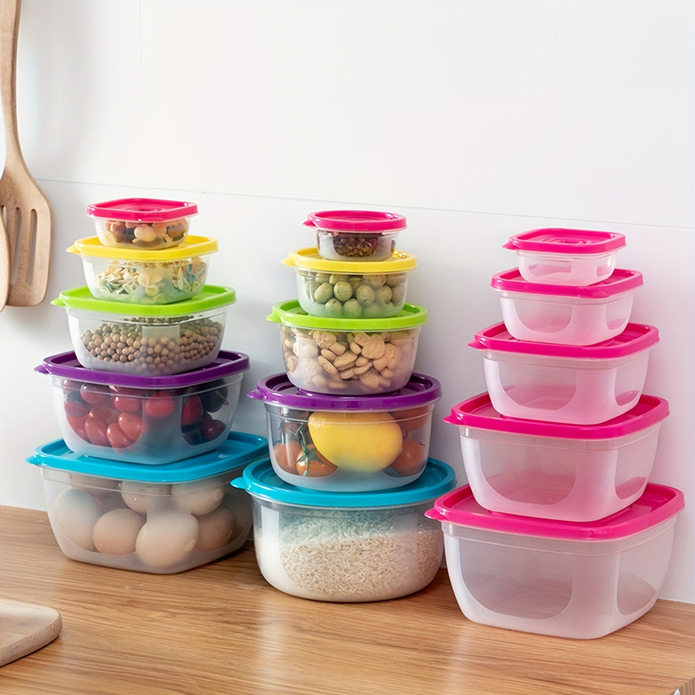 Clear Food Storage Containers With Lids Stackable BPA Free