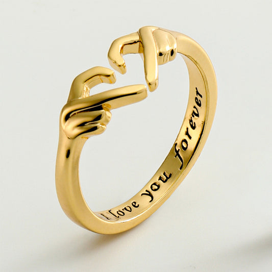 Adjustable Silvery Heart Ring 18K Plated Love Jewelry for Women Teens